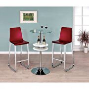 Red acrylic seat & back w/ metal legs counter ht. stool additional photo 2 of 1