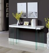 Ultra-modern low-profile glass / white coffee table by Furniture of America additional picture 2