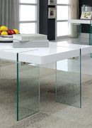 Ultra-modern low-profile glass / white coffee table by Furniture of America additional picture 5