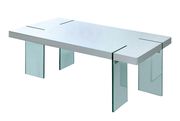 Ultra-modern low-profile glass / white coffee table by Furniture of America additional picture 6