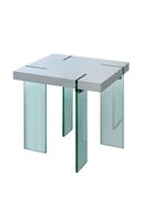 Ultra-modern low-profile glass / white coffee table by Furniture of America additional picture 7