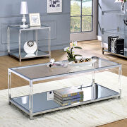 Chrome/clear contemporary coffee table additional photo 3 of 4