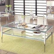 Chrome / Glass Coffee Table w/ Open Shelf Design additional photo 2 of 2