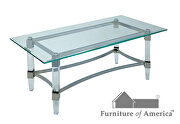 Clear/chrome contemporary coffee table additional photo 5 of 8