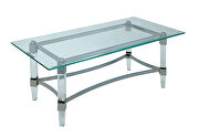 Clear/chrome contemporary coffee table by Furniture of America additional picture 6