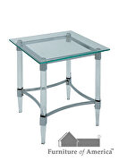 Clear/chrome contemporary coffee table by Furniture of America additional picture 7