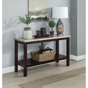Dark Walnut / Beige Marble Top Coffee Table by Furniture of America additional picture 2