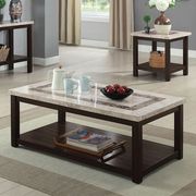 Dark Walnut / Beige Marble Top Coffee Table by Furniture of America additional picture 3