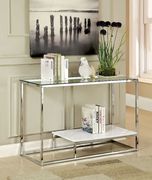 White/chrome/glass contemporary coffee table by Furniture of America additional picture 2