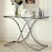 Chrome Contemporary Coffee Table w/ X-shaped base by Furniture of America additional picture 2