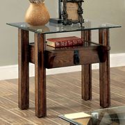 Industrial style oak / glass / metal coffee table by Furniture of America additional picture 3