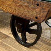 Industrial style oak / glass / metal coffee table by Furniture of America additional picture 4