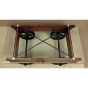 Industrial style oak / glass / metal coffee table by Furniture of America additional picture 5