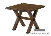 Walnut wood construction coffee table w/ cross x-legs by Furniture of America additional picture 5