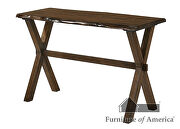 Walnut wood construction sofa table w/ cross x-legs by Furniture of America additional picture 3