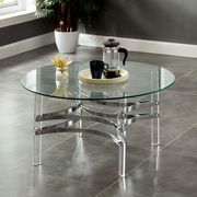 Chrome/Glass Contemporary Round Coffee Table additional photo 2 of 3