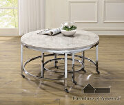 Two in one white and chrome metal construction coffee table by Furniture of America additional picture 4