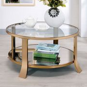 Champagne glass top glam style coffee table by Furniture of America additional picture 3