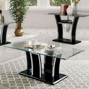 Glass top / chrome trim contemporary coffee table by Furniture of America additional picture 2