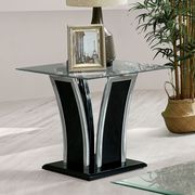 Glass top / chrome trim contemporary coffee table by Furniture of America additional picture 5