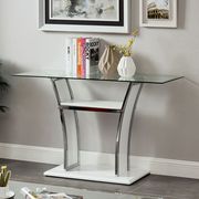 Glass top / chrome trim contemporary coffee table by Furniture of America additional picture 3