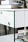 White end table w/ drawer and glass legs additional photo 2 of 2