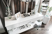White sofa table w/ drawer and glass legs additional photo 3 of 3