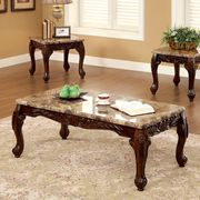 Dark Oak/Ivory  Traditional 3 Pc. Table Set by Furniture of America additional picture 2