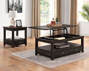 Antique black veneers rustic coffee table w/ lift-top by Furniture of America additional picture 2