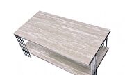 White/chrome finish contemporary coffee table by Furniture of America additional picture 2
