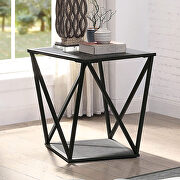 Gray/ sand black faux slate top coffee table additional photo 2 of 8