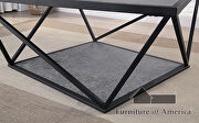 Gray/ sand black faux slate top coffee table by Furniture of America additional picture 7