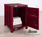 Container inspired design red metal construction coffee table by Furniture of America additional picture 9