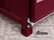 Container inspired design red metal construction end table additional photo 2 of 3