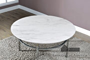 Glorious round faux marble top coffee table additional photo 4 of 3