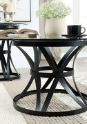 Round glass top / black base coffee table by Furniture of America additional picture 2