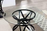 Round glass top / black base coffee table by Furniture of America additional picture 3