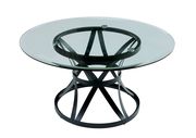 Round glass top / black base coffee table by Furniture of America additional picture 4