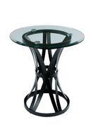 Round glass top / black base coffee table by Furniture of America additional picture 5