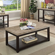 Dark walnut/ivory transitional coffee table by Furniture of America additional picture 3