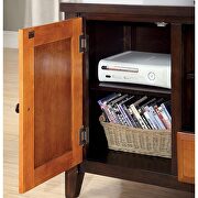 Dark oak & dark cherry finish solid wood TV console by Furniture of America additional picture 2