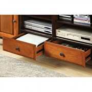 Dark oak & dark cherry finish solid wood TV console by Furniture of America additional picture 3