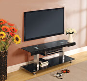 10mm black tempered glass shelves media stand by Furniture of America additional picture 4