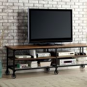 Medium Oak  Industrial 72-nch TV Stand by Furniture of America additional picture 2