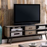 Gray mid-century modern design TV stand by Furniture of America additional picture 2