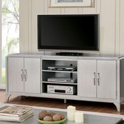 Silver Minimalistic Style Contemporary TV Stand by Furniture of America additional picture 2