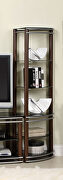 Brown/silver metal construction contemporary 52 with glass top by Furniture of America additional picture 2