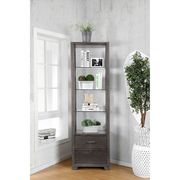 Gray transitional TV stand w/ optional tower + bridge by Furniture of America additional picture 3