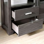 Gray transitional TV stand w/ optional tower + bridge by Furniture of America additional picture 5