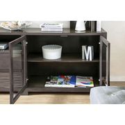 Gray transitional TV stand w/ optional tower + bridge by Furniture of America additional picture 8